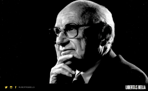 Milton Friedman quotes - black and white version of Milton Friedman