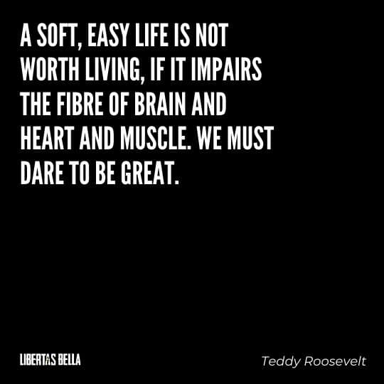 Teddy Roosevelt Quotes - "A soft, easy life is not worth living, if it impairs the fibre of brain and heart and muscle..."