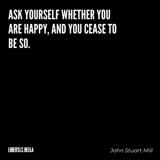 John Stuart Mills Quotes - “Ask yourself whether you are happy, and you cease to be so.”