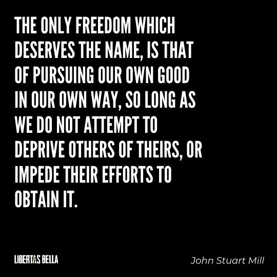 John Stuart Mills Quotes - “The only freedom which deserves the name, is that of pursuing our own good..."