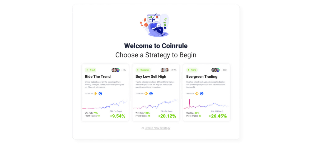 Coinrule Strategy Options