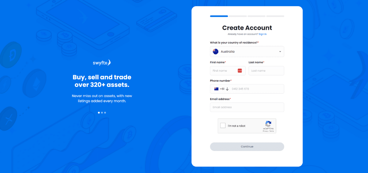 Opening An Account With Swyftx